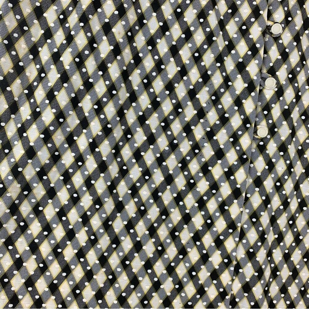Vintage 70s woman's 6 8 small medium maxi dress black white pattern Wednesday lo - Picture 10 of 10